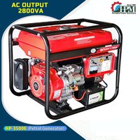 3 Kva Petrol Portable Generator Model Hp 3500e Recoil And Self Start - Engine Type: Single