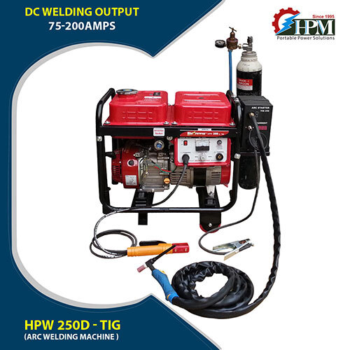 Portable Welding Generator 200 Amps Model HPW-250-TIG Petrol Run Recoil Start
