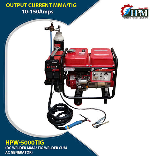 150 Amps Petrol Welding Generator 5 KVA AC Output Model HPW-5000-TIG Recoil Start
