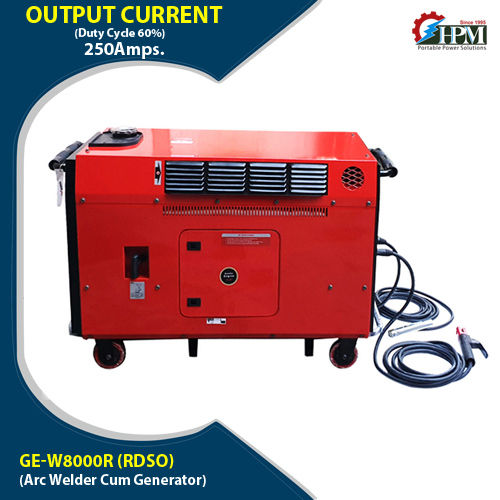 250 Amps  Petrol Welding Generator Model 6 KW Silent GE-W8000RS Recoil and Self Start