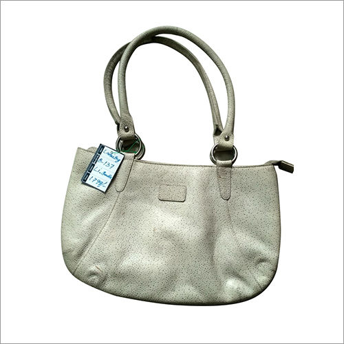 Grey Leather Shoulder Purse