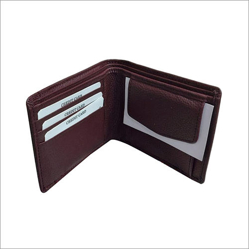 Brown Mens Leather Foldable Wallet