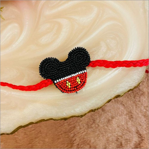 Eco-Friendly Mickey Mouse Hand Embroidered Rakhi