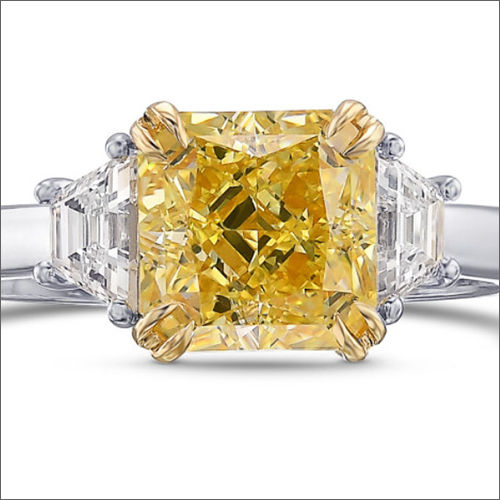 Three Stone Pink Radiant Diamond Ring | Ouros Jewels