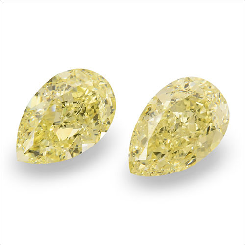 4.03 carat, Fancy Pear Shape Yellow Diamonds