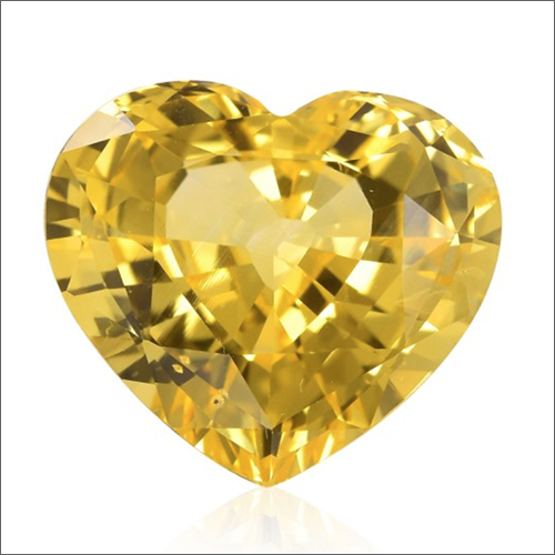 6.91 Carats Heart Shape Yellow Sapphire