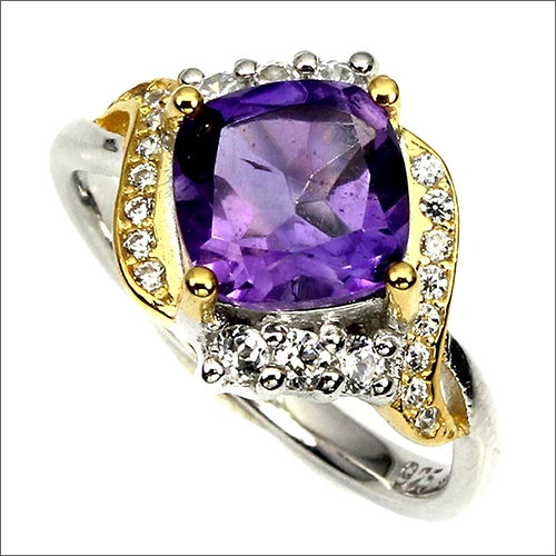 925 Cushion Shape Amethyst Gemstone Ladies Sterling Silver Jewelry Gender: Women