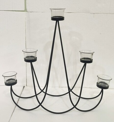 Zigzag Golden Decorative Candle Stand By SHRI KAMAL DESIGNS