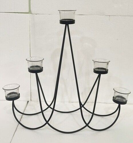 Zigzag Golden Decorative Candle Stand