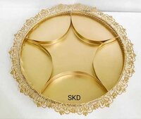 Dry Fruit Trey - Stainless Steel Material Golden Color | Warranty Included for Long-Lasting Elegance and Durability