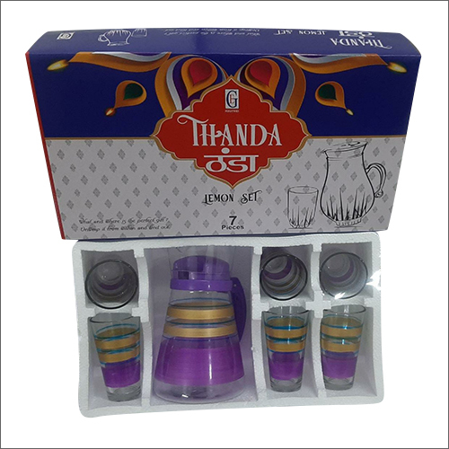 7 Pcs Lemon Printed Glass Set
