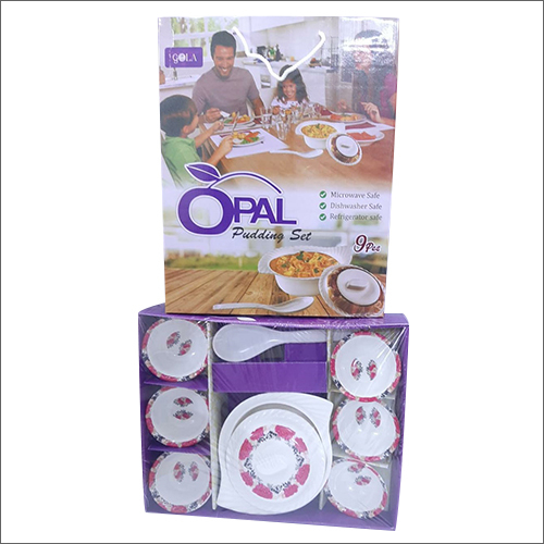 Opal Glass Pudding Set 9 Pcs