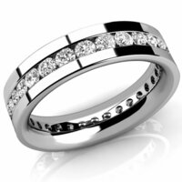2 CT Channel Set Diamond Wedding bands In Lab Grown Diamonds 10K White Gold Mens Rings