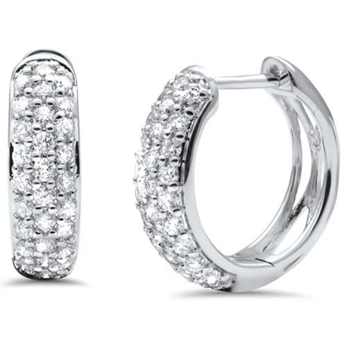 Diamond Hoop Earrings In Lab Grown Diamond In 10K White Gold 1 Ct Diamond Clarity: Vs2