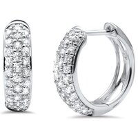 Diamond Hoop Earrings In Lab Grown Diamond In 10K White Gold 1 CT