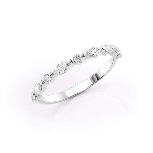 Half Eternity Bands In Synthetic Diamonds 10K White Gold 0.50 CT