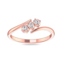 Stylish Three Stone Diamond Rings In Lab Grown Diamond 10K Rose Gold 0.90 CT