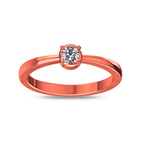 Solitaire Diamond Engagement Ring In Lab Grown Diamond 14K Rose Gold 0.50 CT