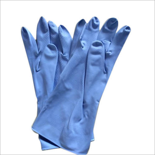 Blue Rubber Hand Gloves