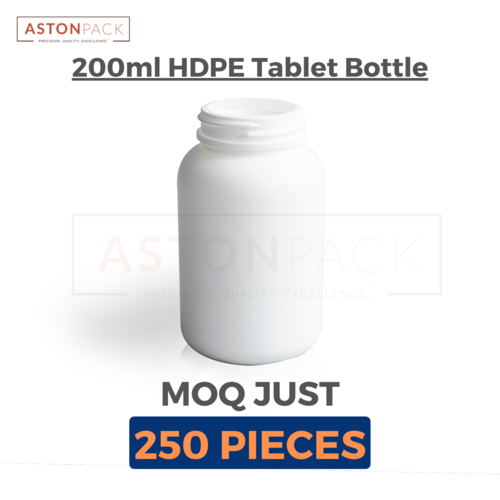 White Hdpe Round Capsule Bottle - 200cc Capacity: 200 Milliliter (Ml)