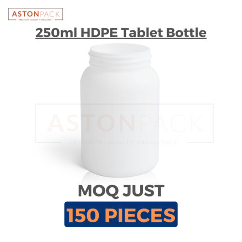 White Hdpe Round Capsule Bottle - 250Cc Capacity: 250 Milliliter (Ml)