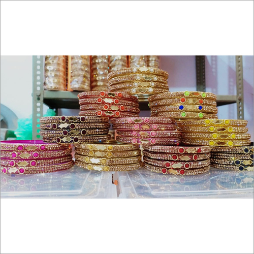 Bunches Of Colorful Glass Bangles