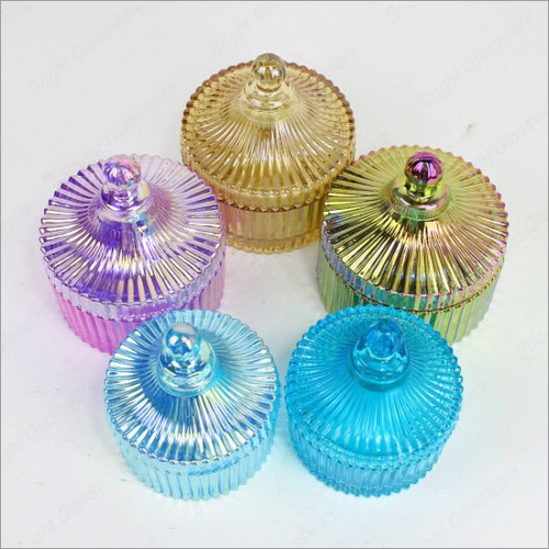SVKD Glass Colourful Candy Jar