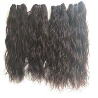 Double Machine weft remy wavy hair