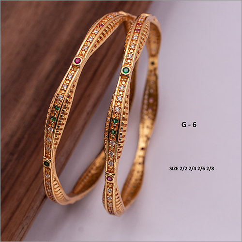 G-6 Round Gold Plated Artificial Bangles