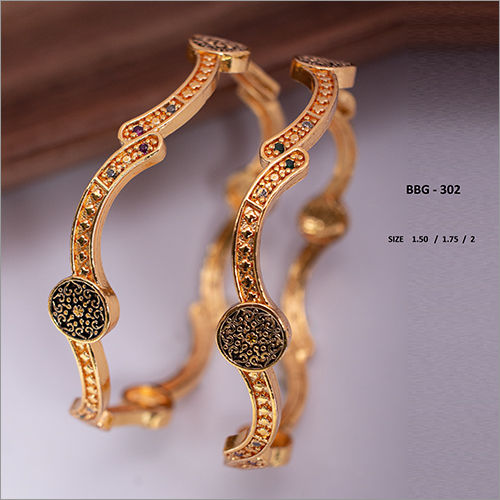 BBG-302 Fancy Gold Plated Bangles