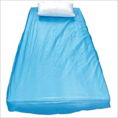 Plastic Bed Sheet - HDPE/LLDPE Film, 90"x200", Blue | Disposable, Waterproof, Sterilized, 25 Nos. per Bag for Hospital Use
