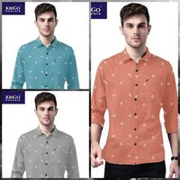 Mens Printed Cotton Shirts (Krigo Fine) Collar Style: Italian Spread