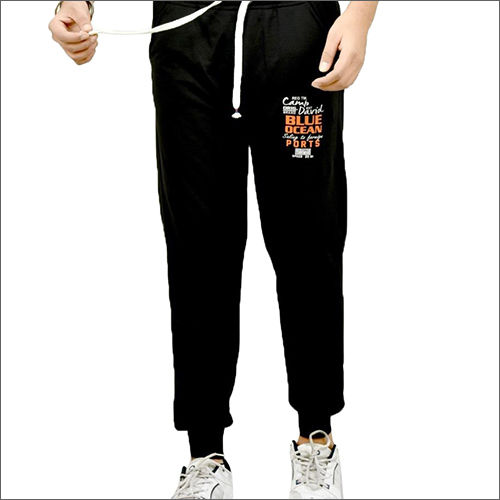 Mens Black Sports Cotton Lower