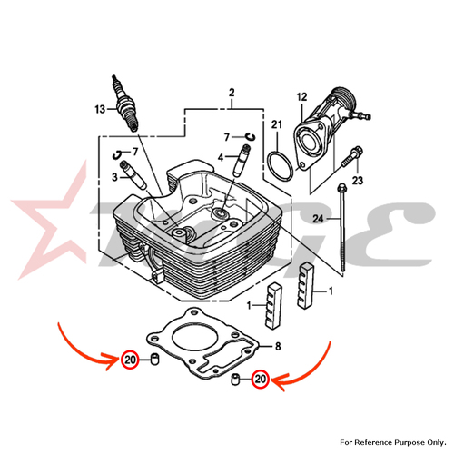 Dowel Pin, 10x12 For Honda CBF125 - Reference Part Number - #91106-KSP-910, #90703-KRM-840