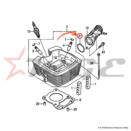 O-ring, 33.5x3.0 For Honda CBF125 - Reference Part Number - #91304-KRM-840