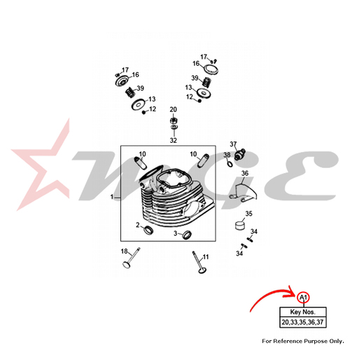 Cylinder Head Assembly (Boss Provided For PAV ) For Royal Enfield - Reference Part Number - #521258/A