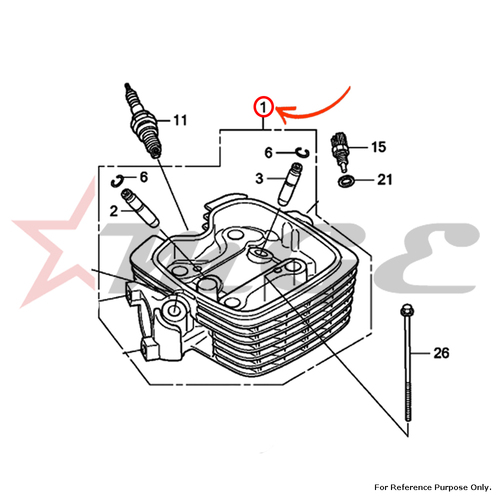 Head Comp., Cylinder for Honda CBF125 - OEM Part #12200-KWF-960, Durable Material for Enhanced Performance