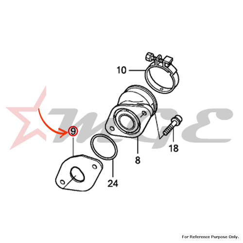 Gasket, Carburetor Insulator For Honda CBF125 - Reference Part Number - #16214-KWF-940, #16214-KWF-941