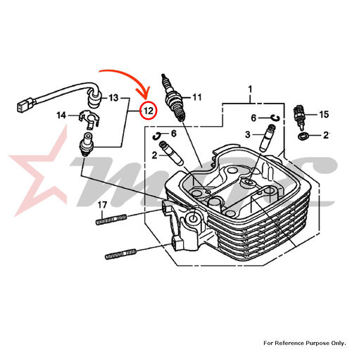 Sensor, Oxygen For Honda Cbf125 - Reference Part Number - #36532-Kwf-941 - Material: As Per Photo