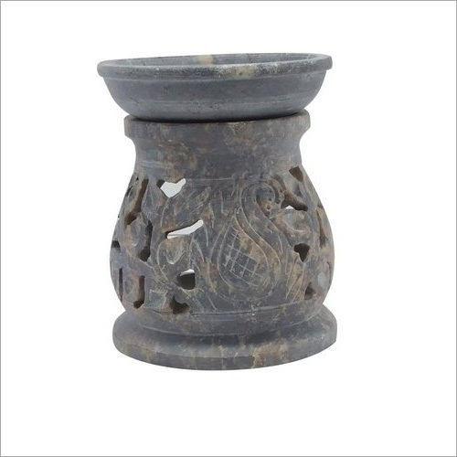 Indian Grey Soapstone Oil Burner