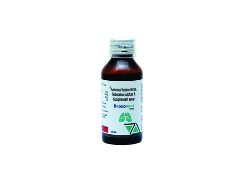 100 ml Ambroxol Hydrochloride Terbutaline Sulphate and Guaiphenesin Syrup