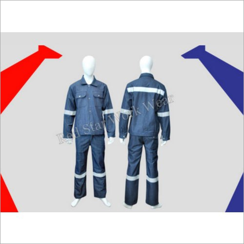 Navy Blue Denim Safety Pant Jacket
