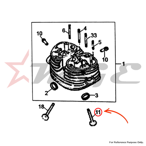 Valve Exhaust For Royal Enfield - Reference Part Number - 144498/3