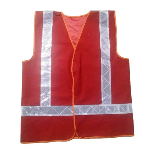 Plain 180gsm Red Polyester Safety Jacket