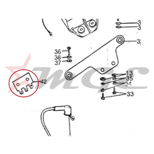 Vespa PX LML Star NV - Bracket For Terminal - Reference Part Number - #C-4714002