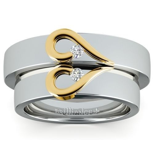 Two Toned diamond Couple Ring