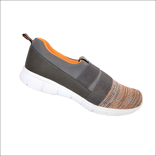 Durable 6X10 Mens Grey & Orange Sports Shoes