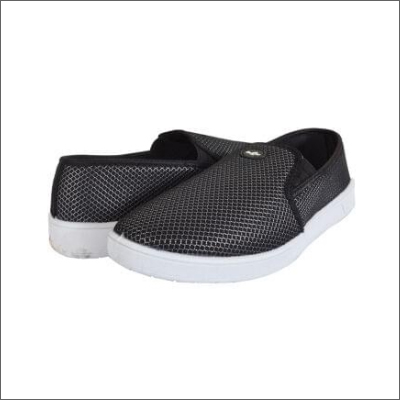 Fabric 6X10 Black Slip On Shoes
