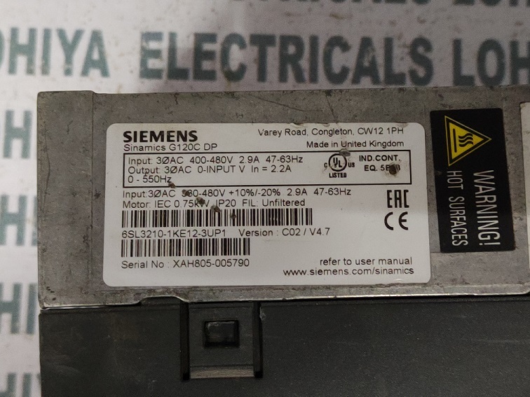 SIEMENS POWER MODULE 6SL3210-1KE12-3UP1