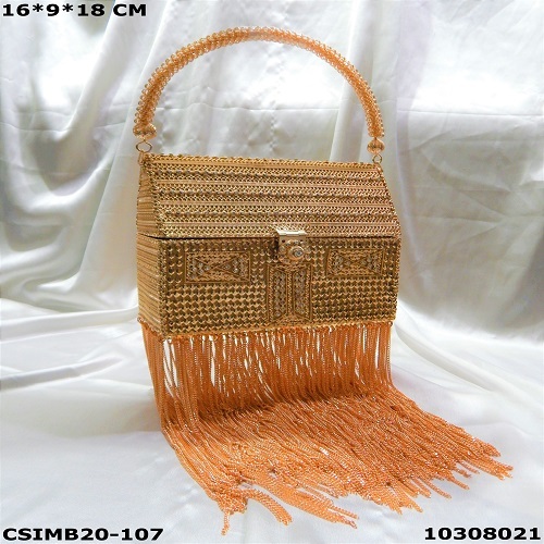 Designer Bridal Metal Clutch Bag